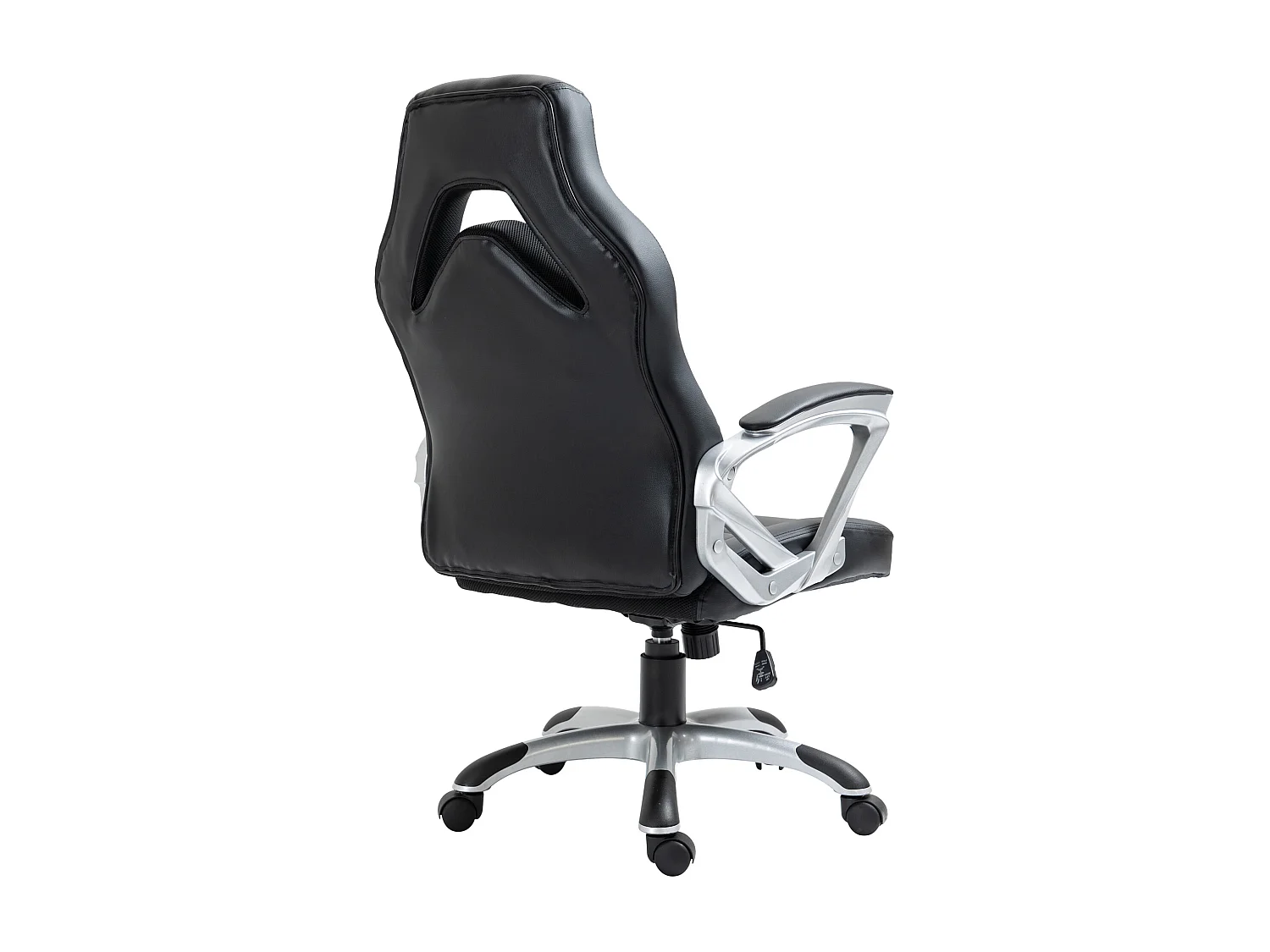 Chaise de bureau - Similicuir & Plastique - Noir / Noir - Foxton