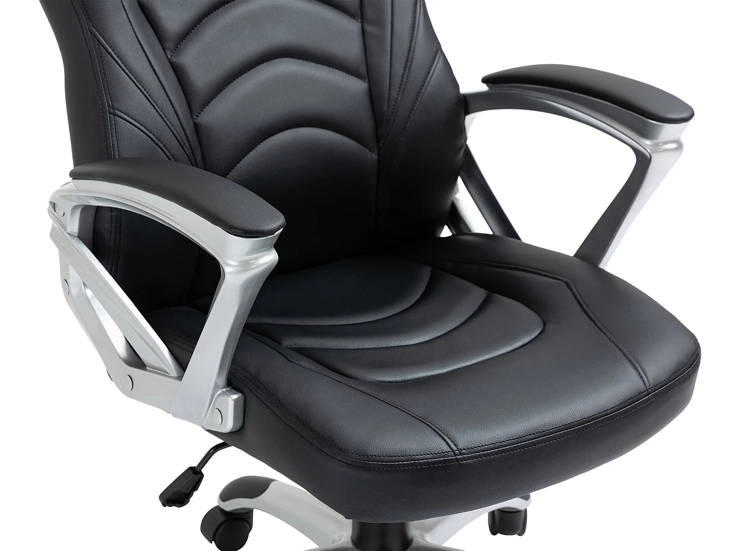 Chaise de bureau - Similicuir & Plastique - Noir / Noir - Foxton