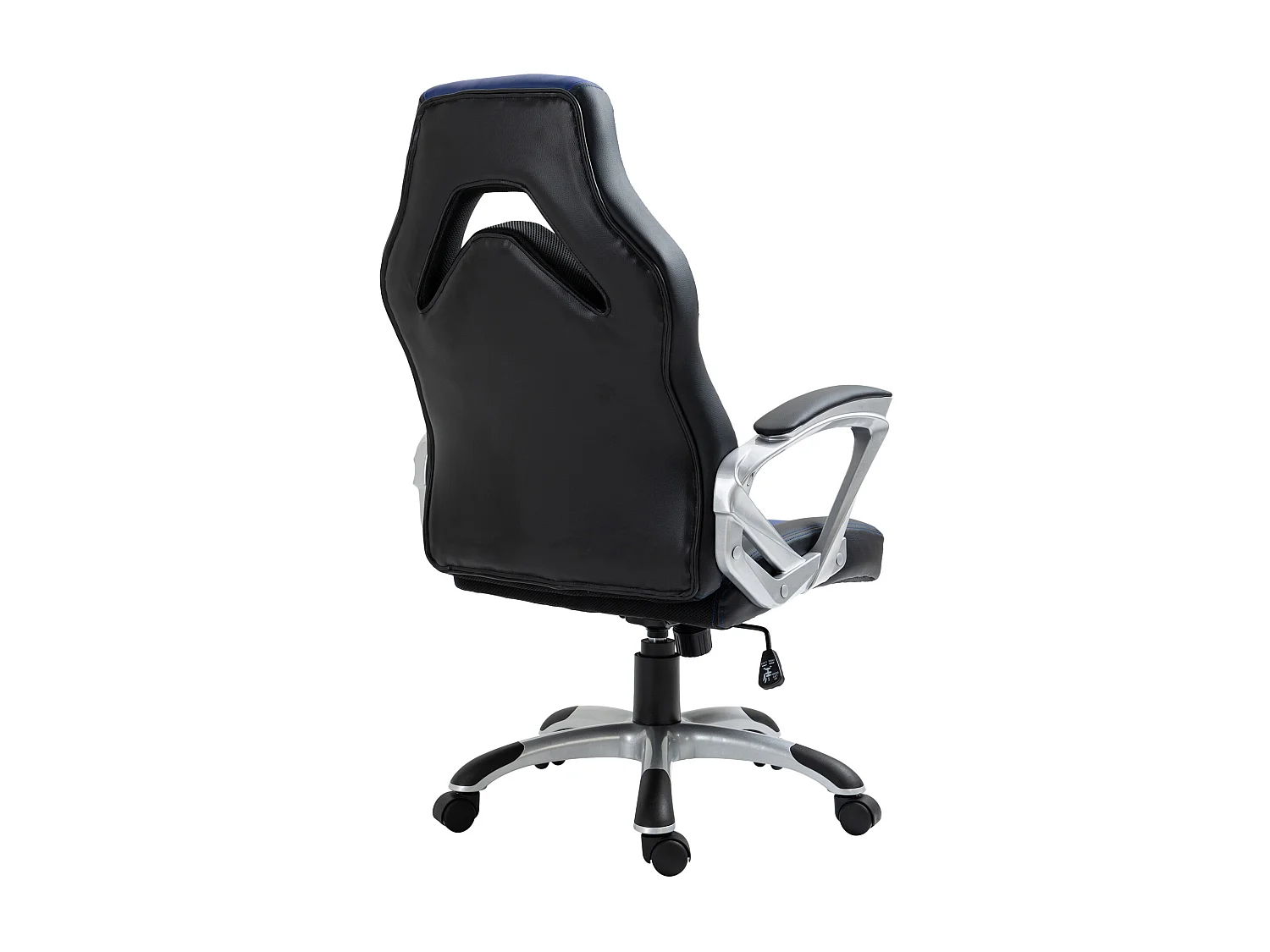 Chaise de bureau - Similicuir & Plastique - Noir / Bleu - Foxton