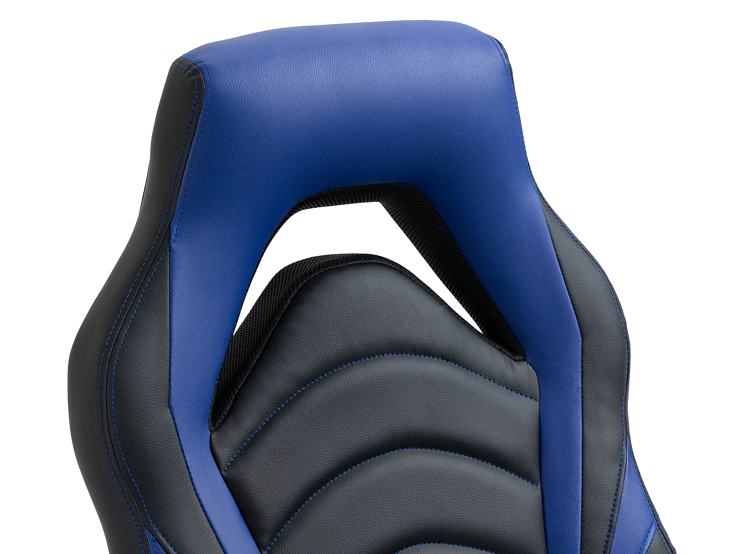 Chaise de bureau - Similicuir & Plastique - Noir / Bleu - Foxton