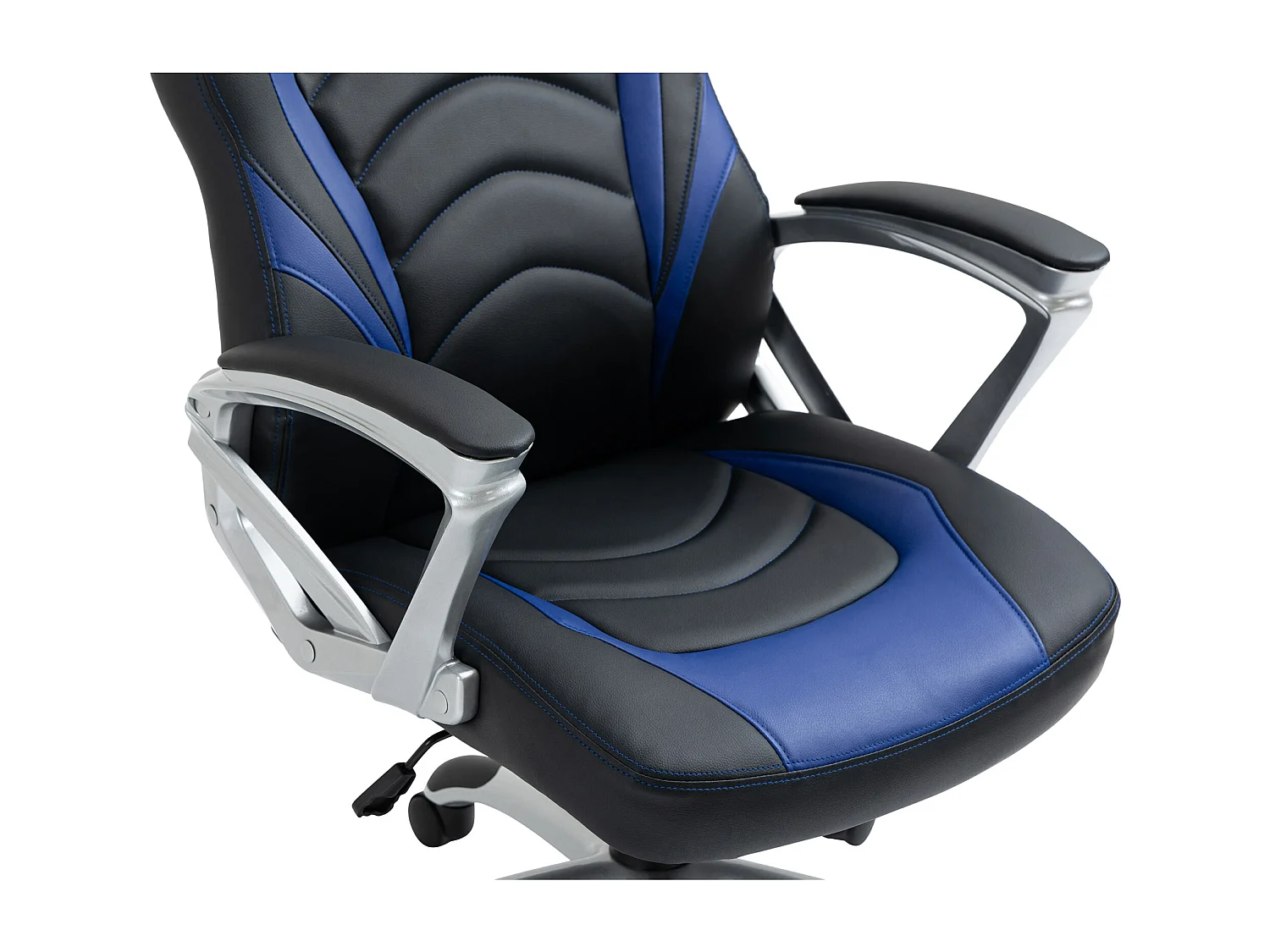 Chaise de bureau - Similicuir & Plastique - Noir / Bleu - Foxton