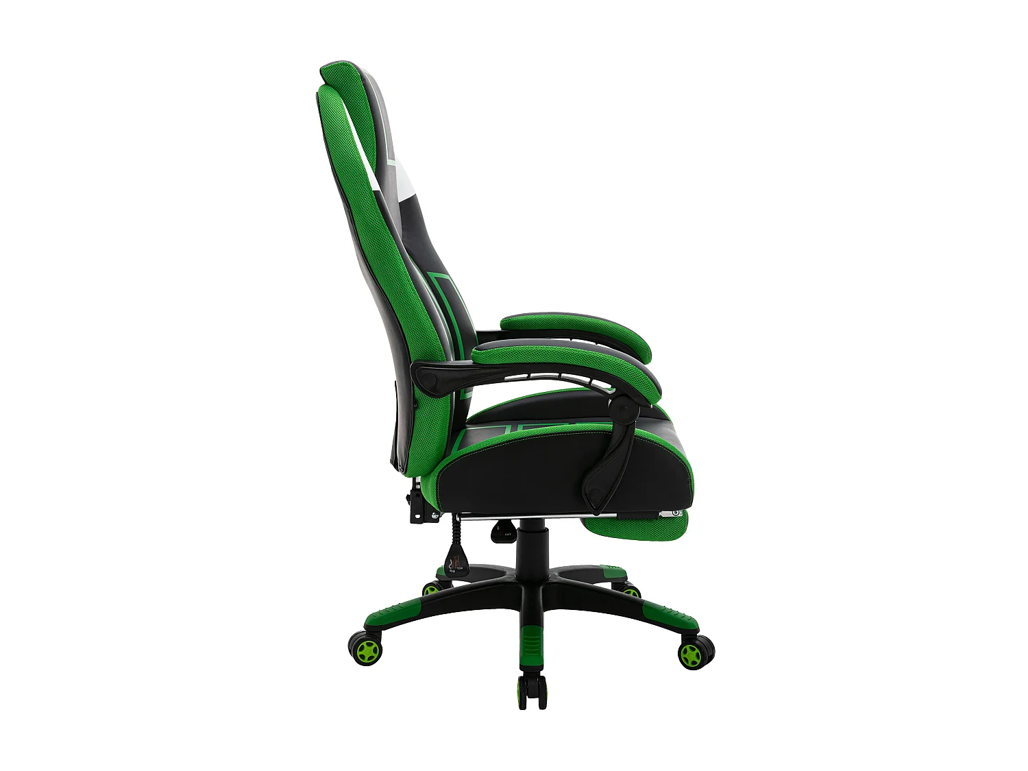 Chaise de bureau - Similicuir & Plastique - Noir / Vert - Clovis