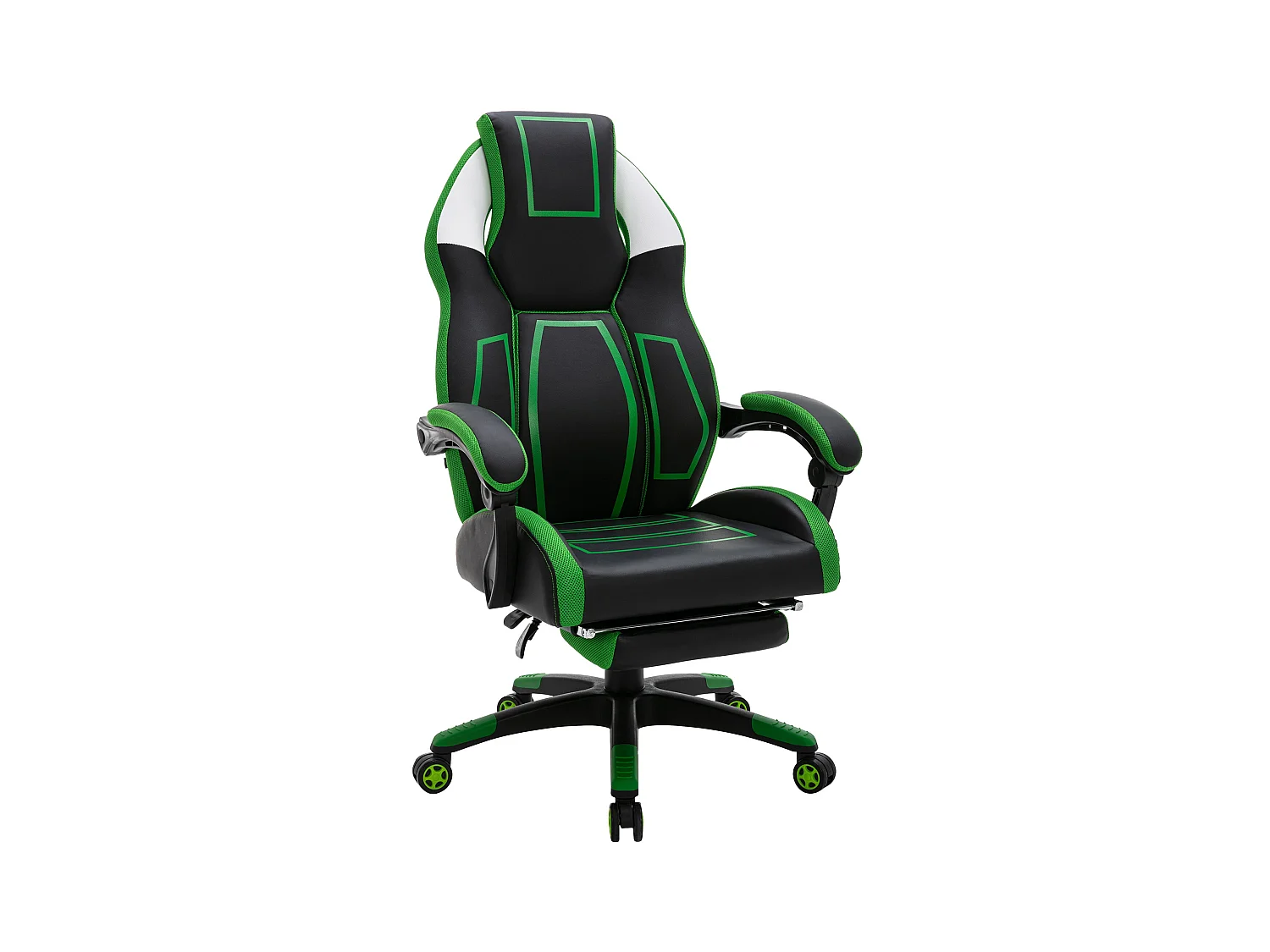 Chaise de bureau - Similicuir & Plastique - Noir / Vert - Clovis