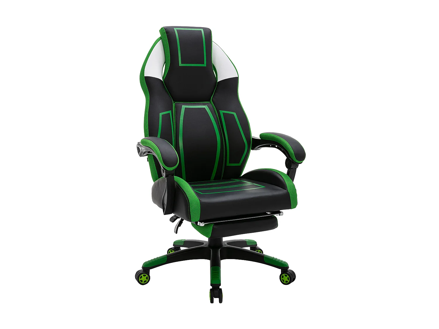 Chaise de bureau - Similicuir & Plastique - Noir / Vert - Clovis