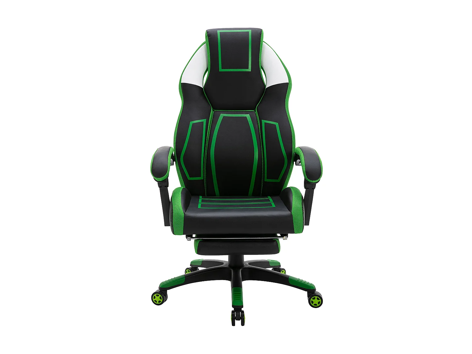 Chaise de bureau - Similicuir & Plastique - Noir / Vert - Clovis