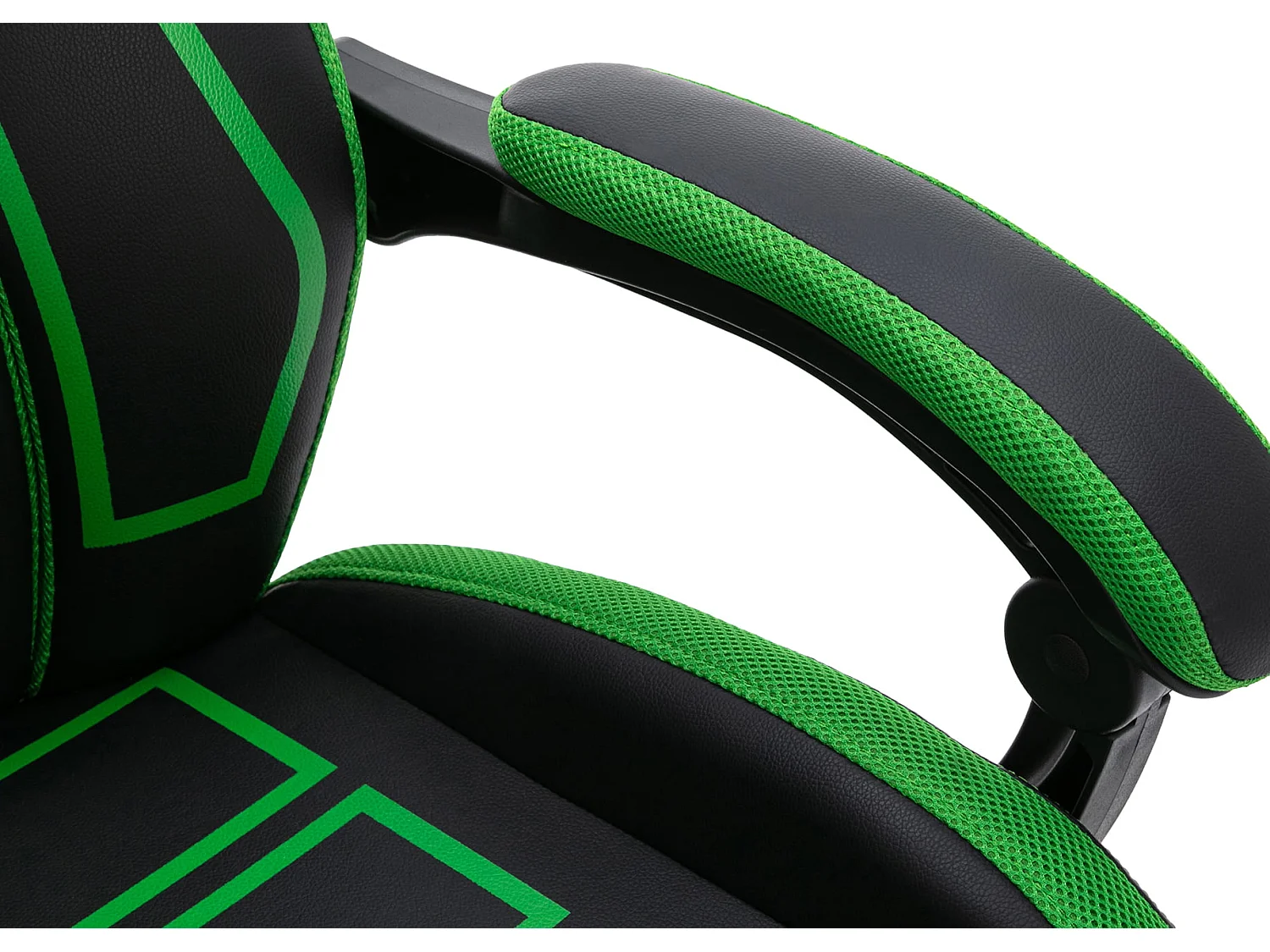 Chaise de bureau - Similicuir & Plastique - Noir / Vert - Clovis