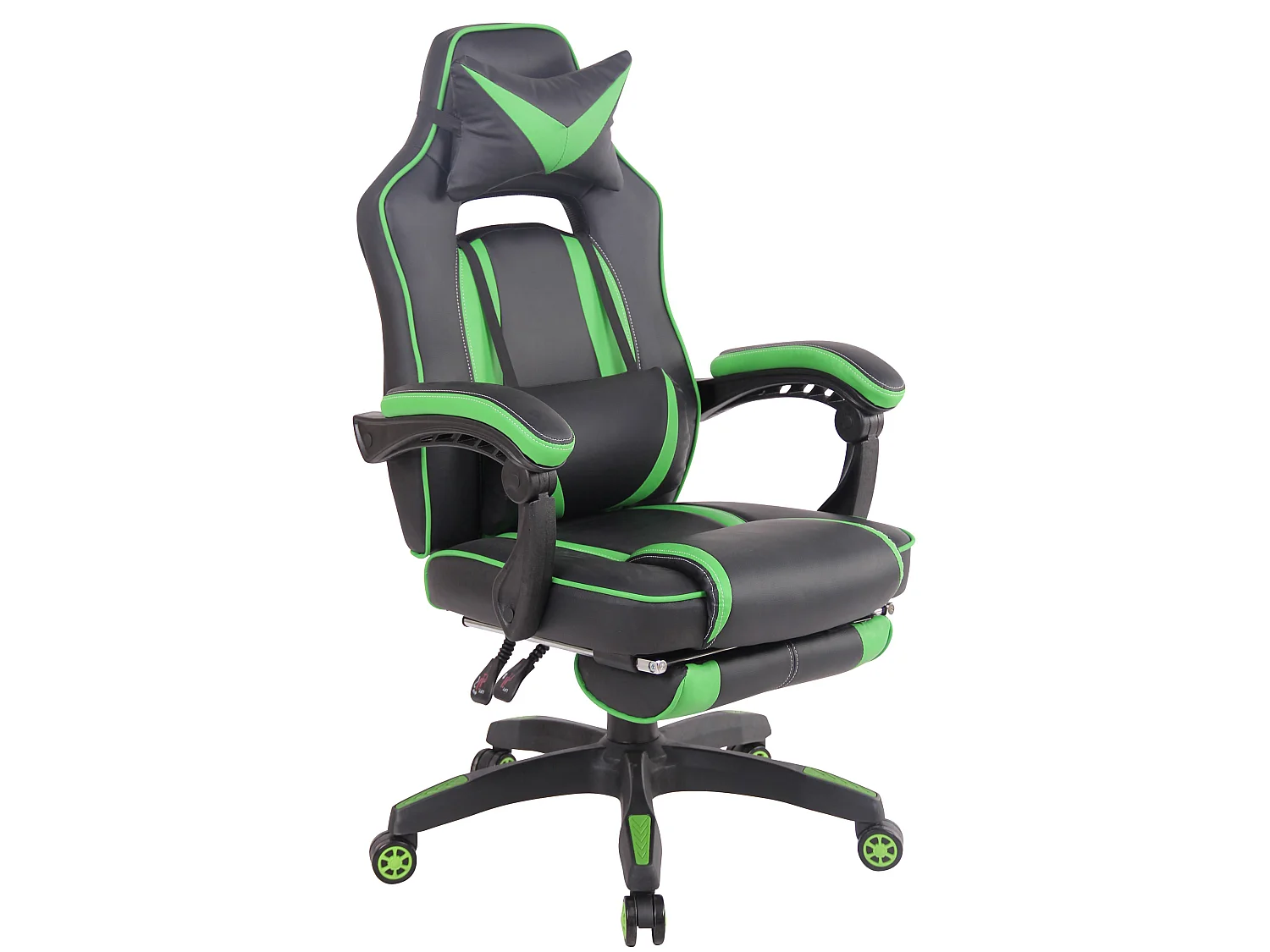 Chaise de bureau - Similicuir & Plastique - Noir / Vert - Heat