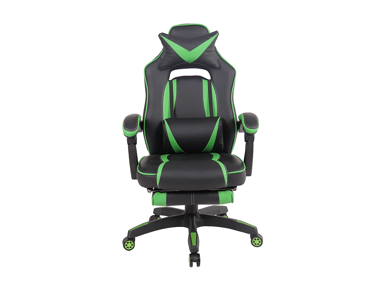 Chaise de bureau - Similicuir & Plastique - Noir / Vert - Heat