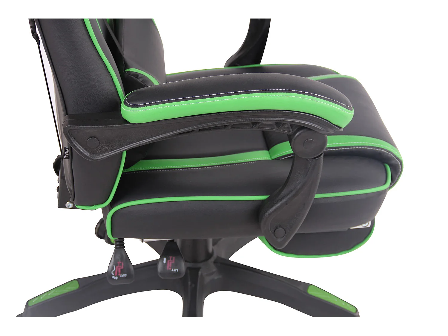 Chaise de bureau - Similicuir & Plastique - Noir / Vert - Heat