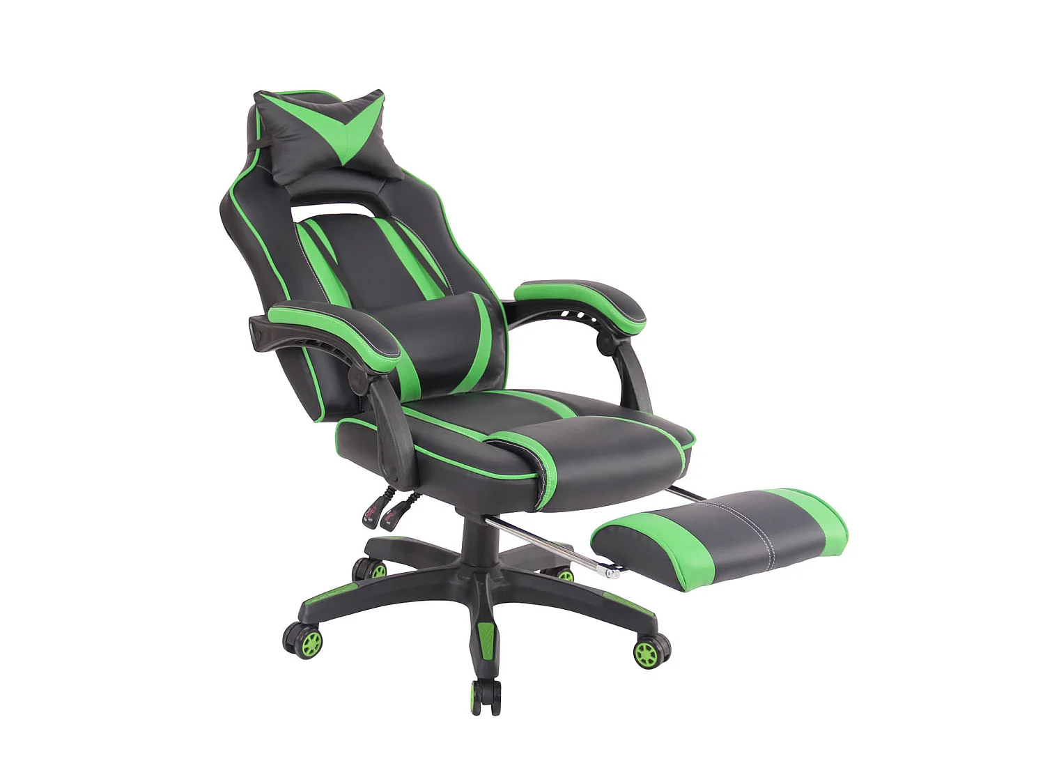 Chaise de bureau - Similicuir & Plastique - Noir / Vert - Heat