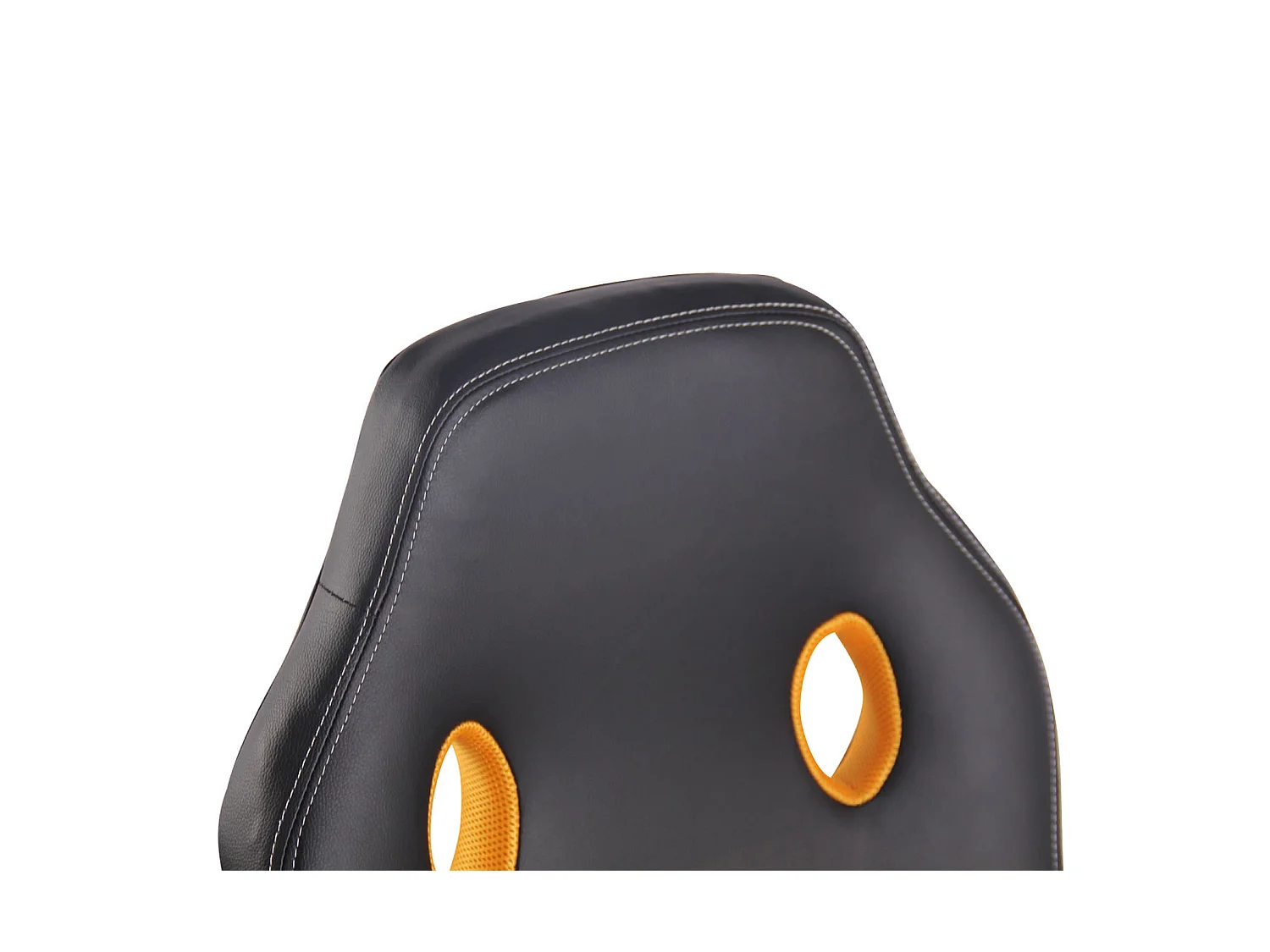 Chaise de bureau - Similicuir & Chrome - Noir / Jaune - Elbing