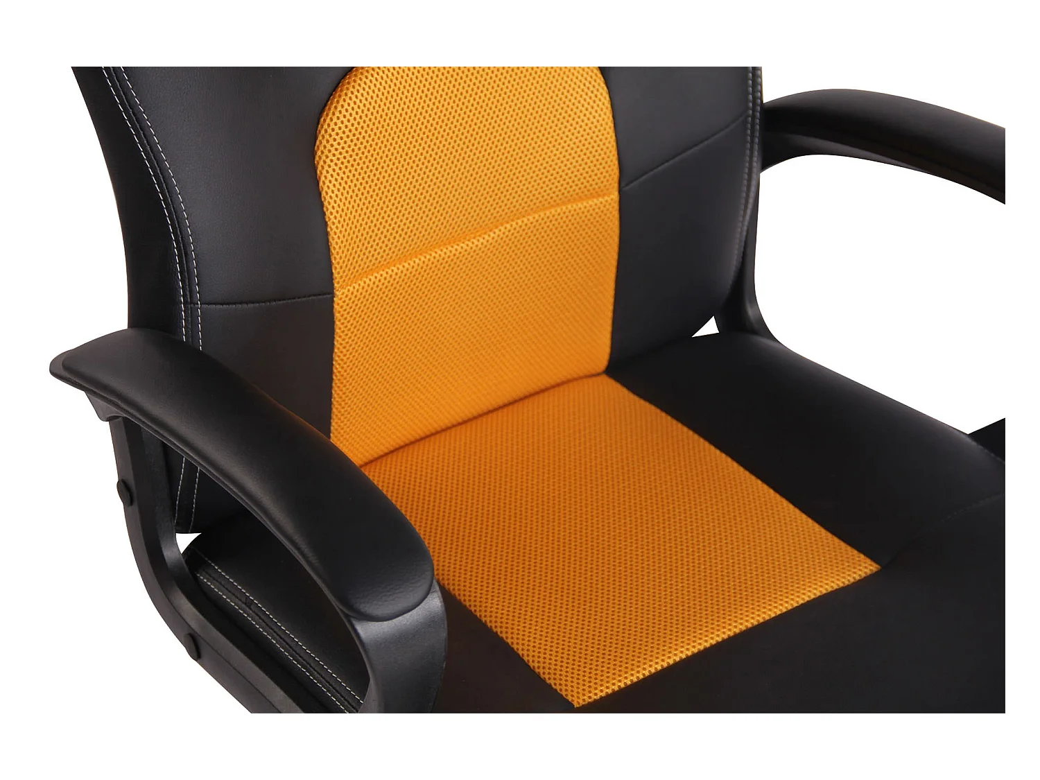 Chaise de bureau - Similicuir & Chrome - Noir / Jaune - Elbing