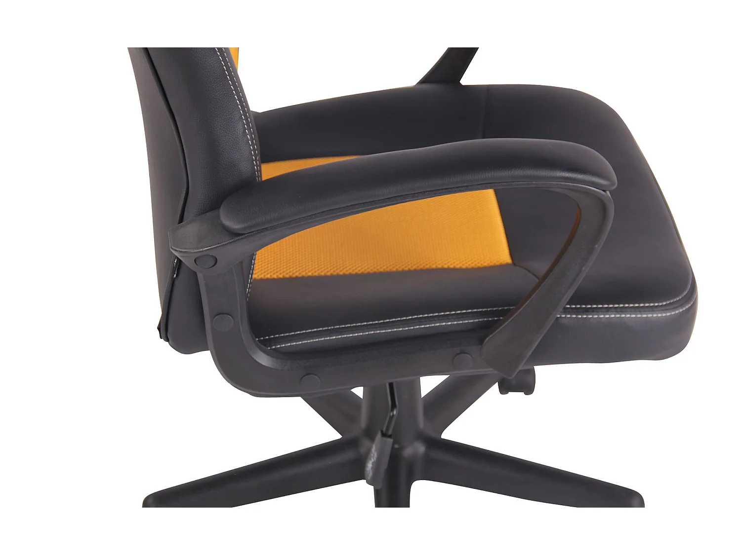 Chaise de bureau - Similicuir & Chrome - Noir / Jaune - Elbing