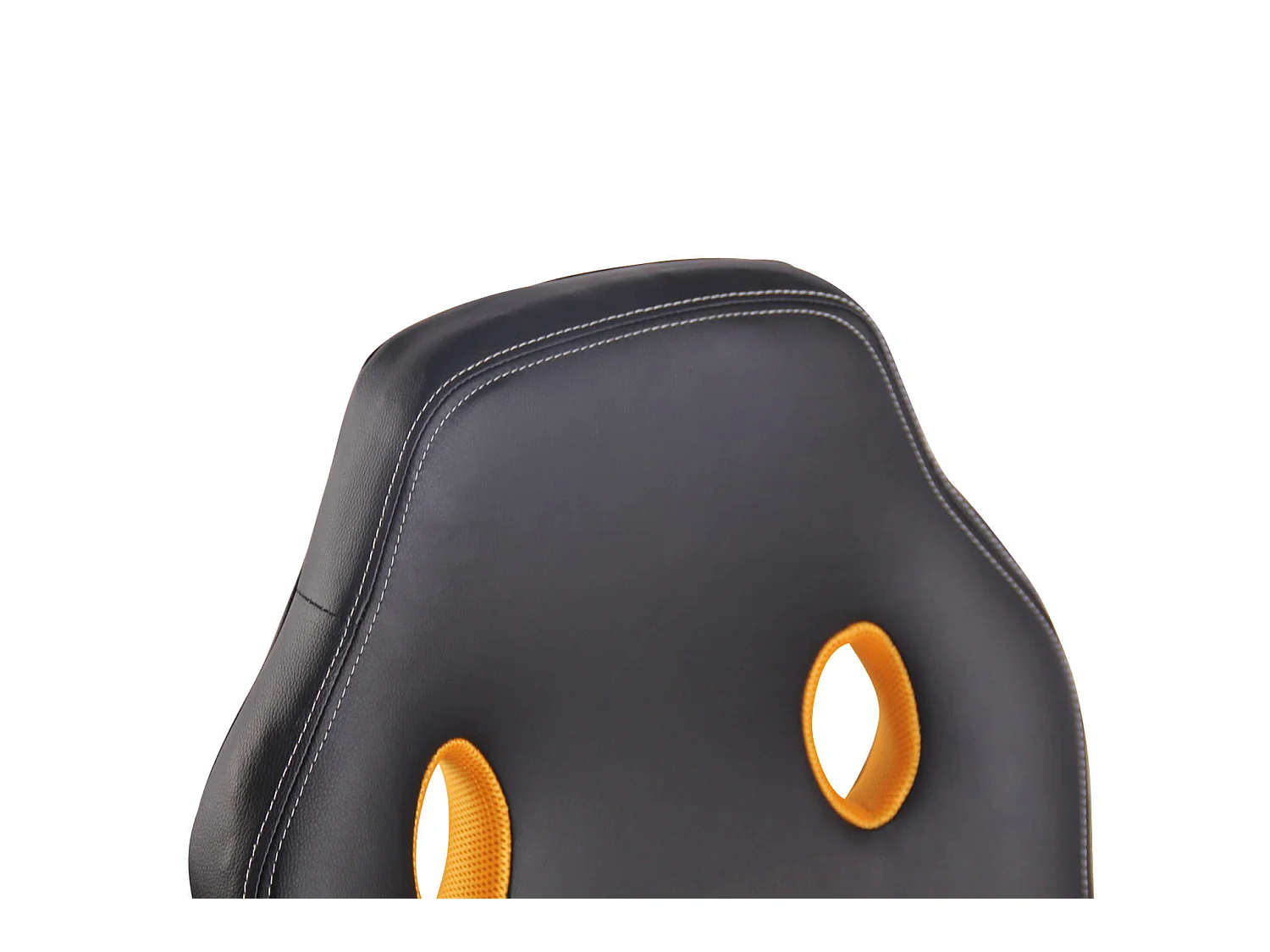 Chaise de bureau - Similicuir & Chrome - Noir / Jaune - Elbing