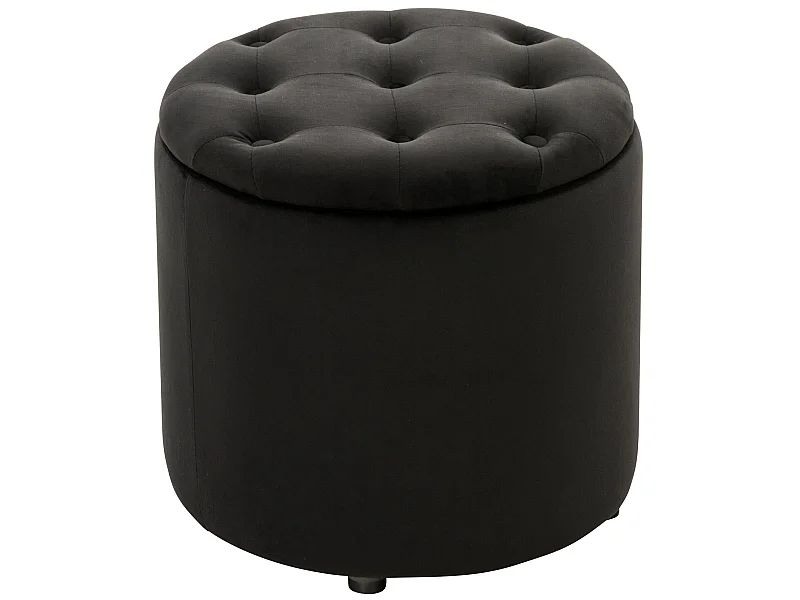 Sitzhocker - Samt & weiß - schwarz - Pantin