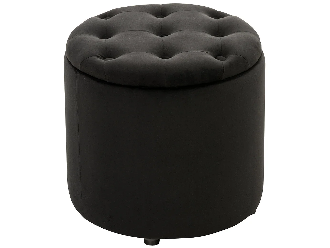 Tabouret - Velours & Blanc - Noir - Pantin