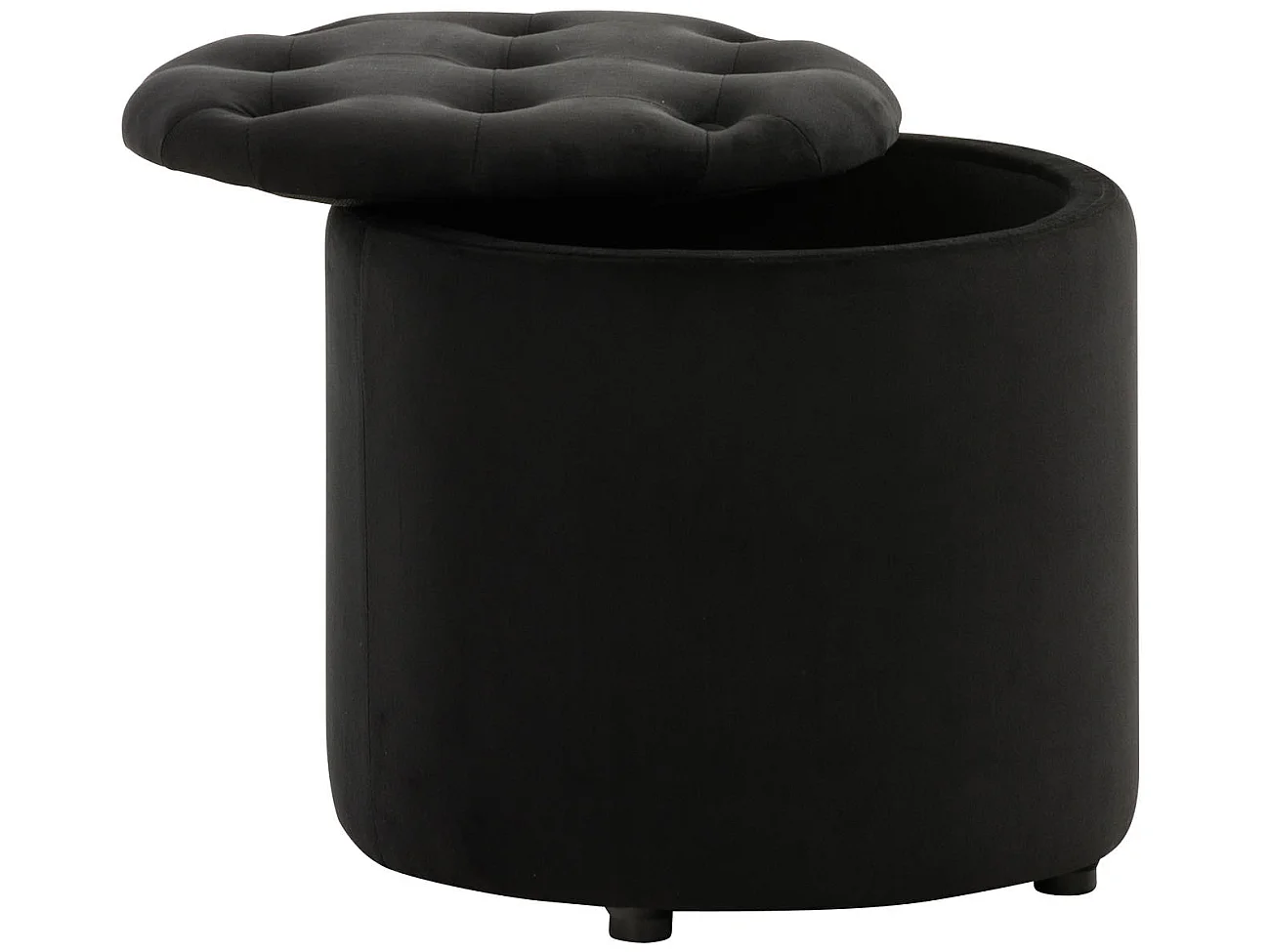 Tabouret - Velours & Blanc - Noir - Pantin