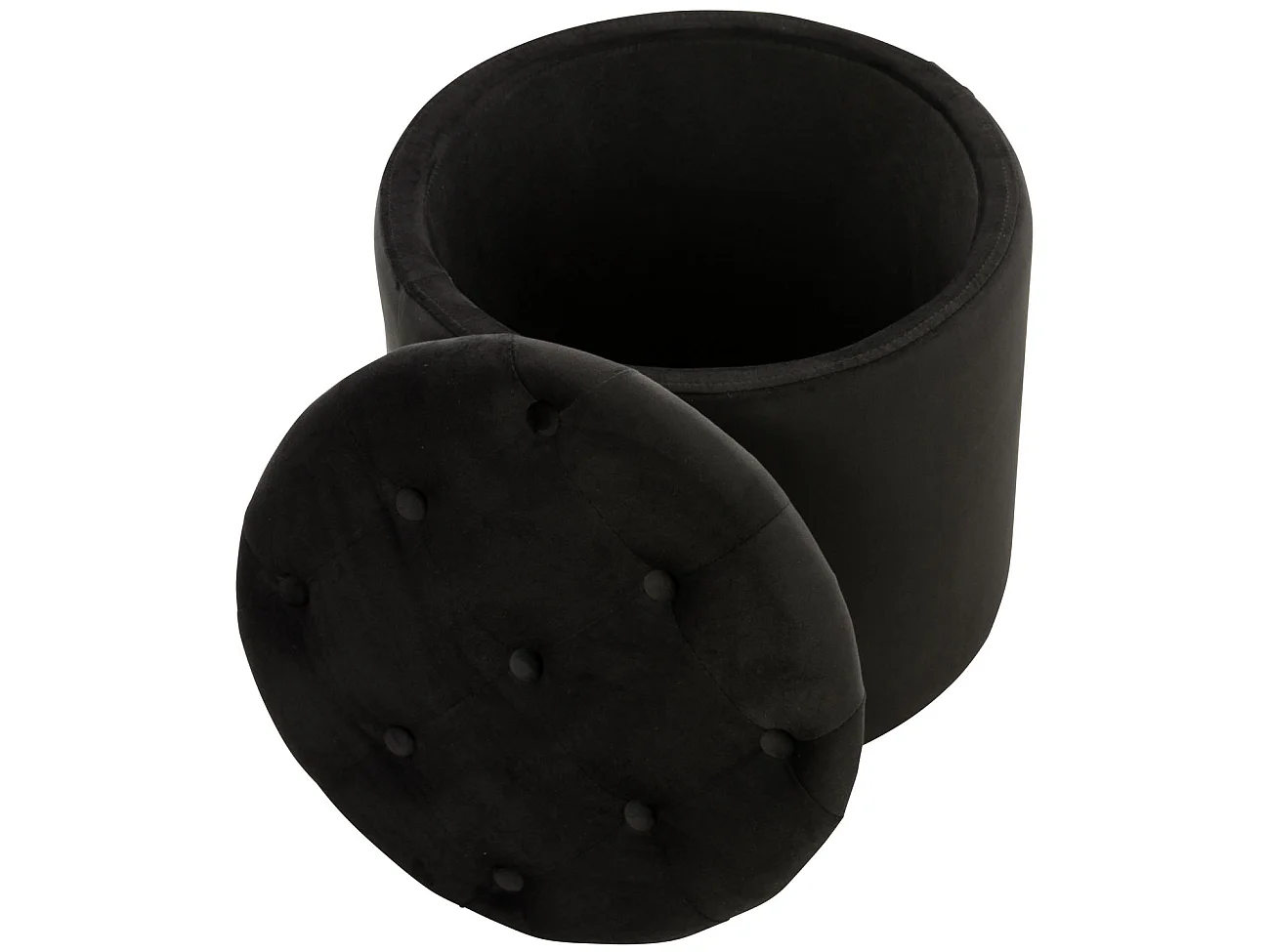 Tabouret - Velours & Blanc - Noir - Pantin