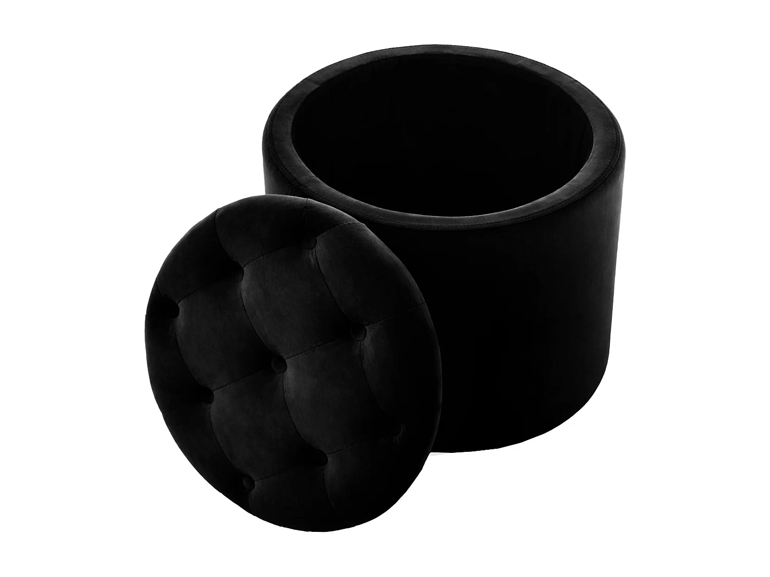 Tabouret - Velours & Nature - Noir - Pantin