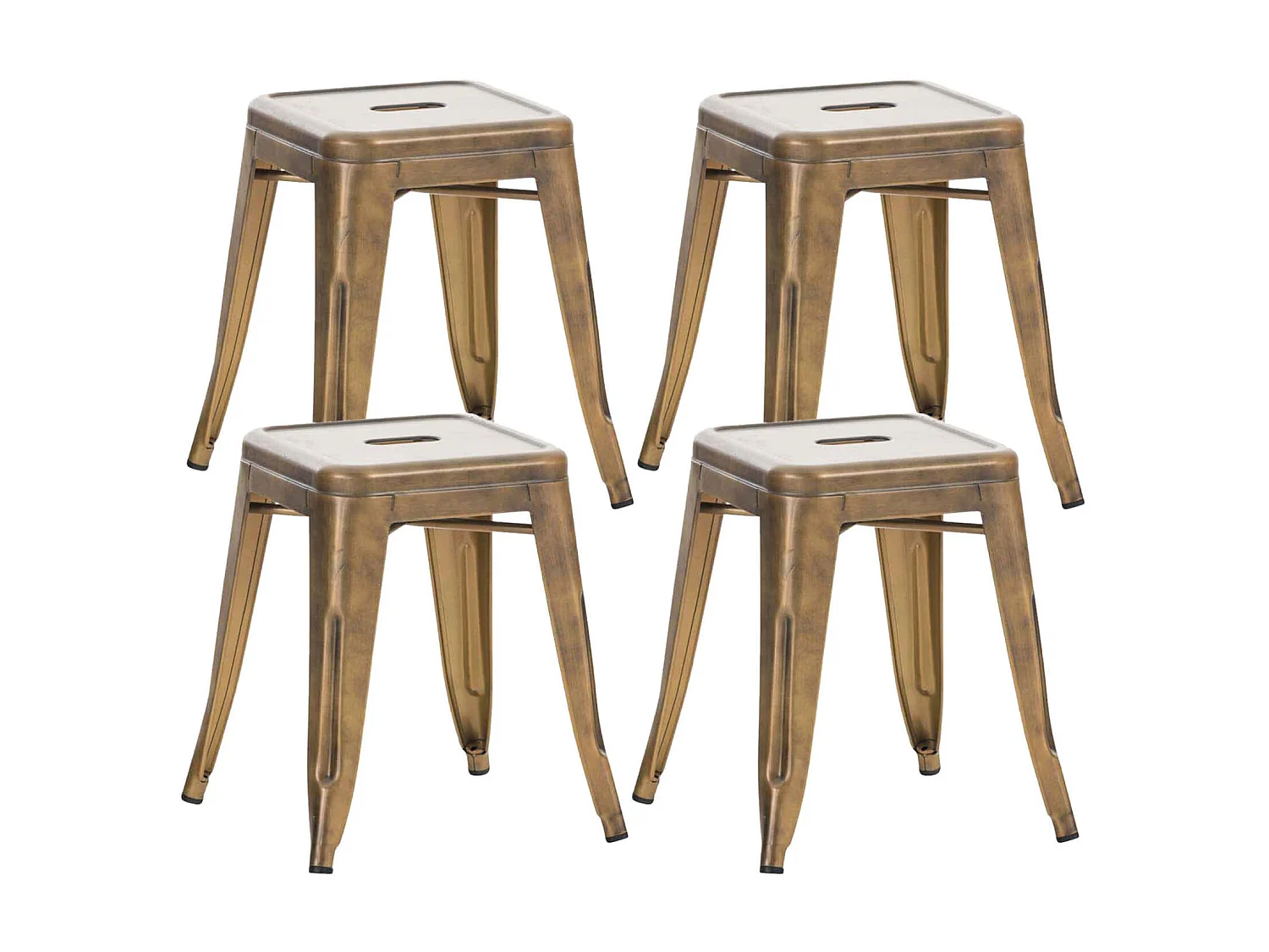 Lot de 4  Tabouret - Métal & Métal - Or - Armin