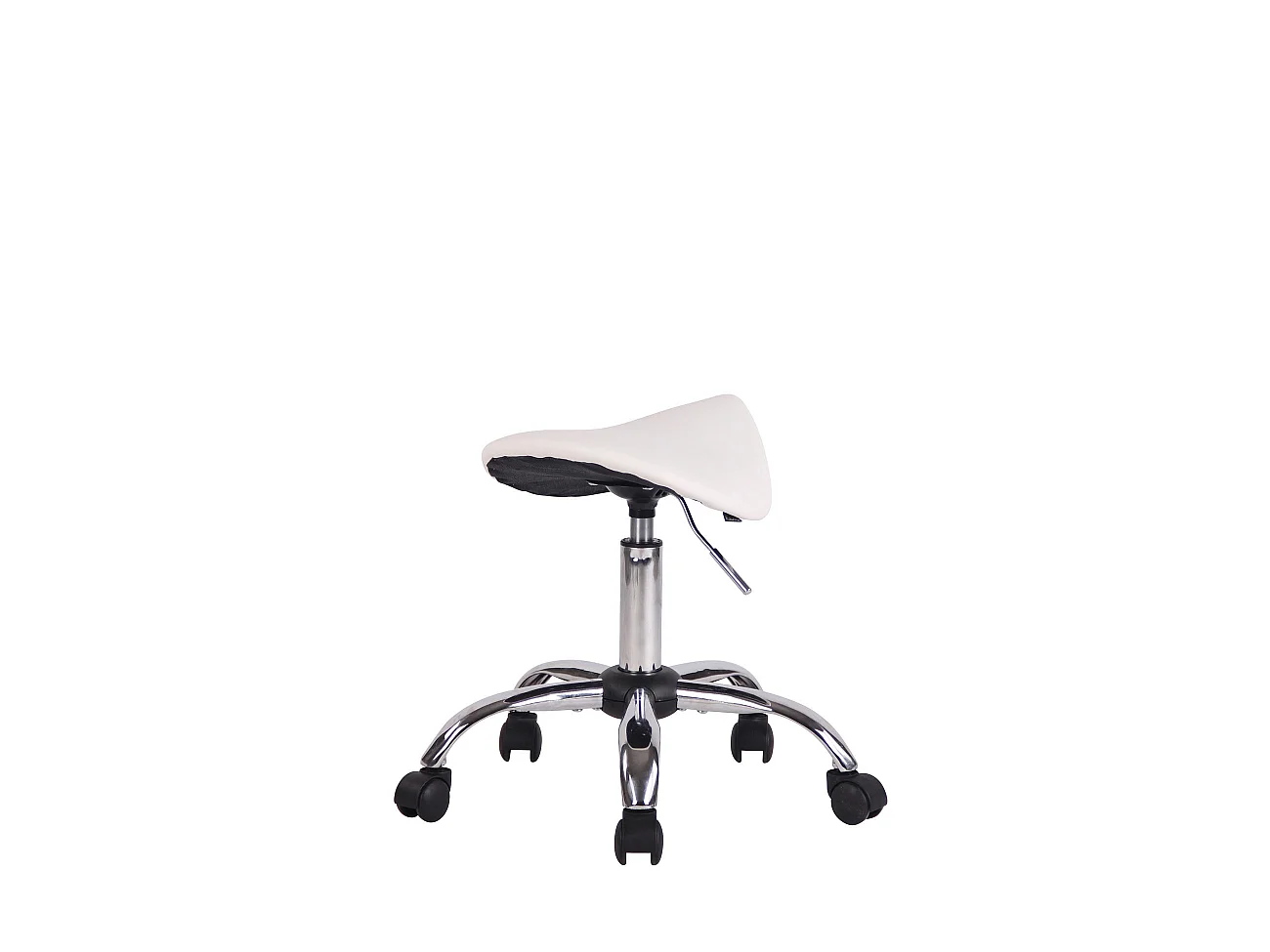 Tabouret - Similicuir & Métal chromé - Blanc - Augsburg