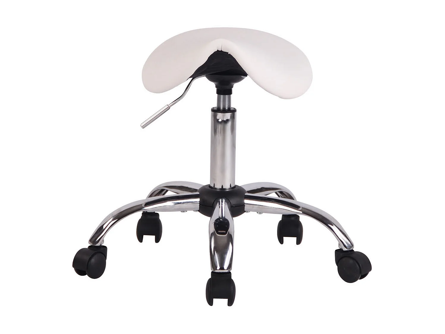 Tabouret - Similicuir & Métal chromé - Blanc - Augsburg