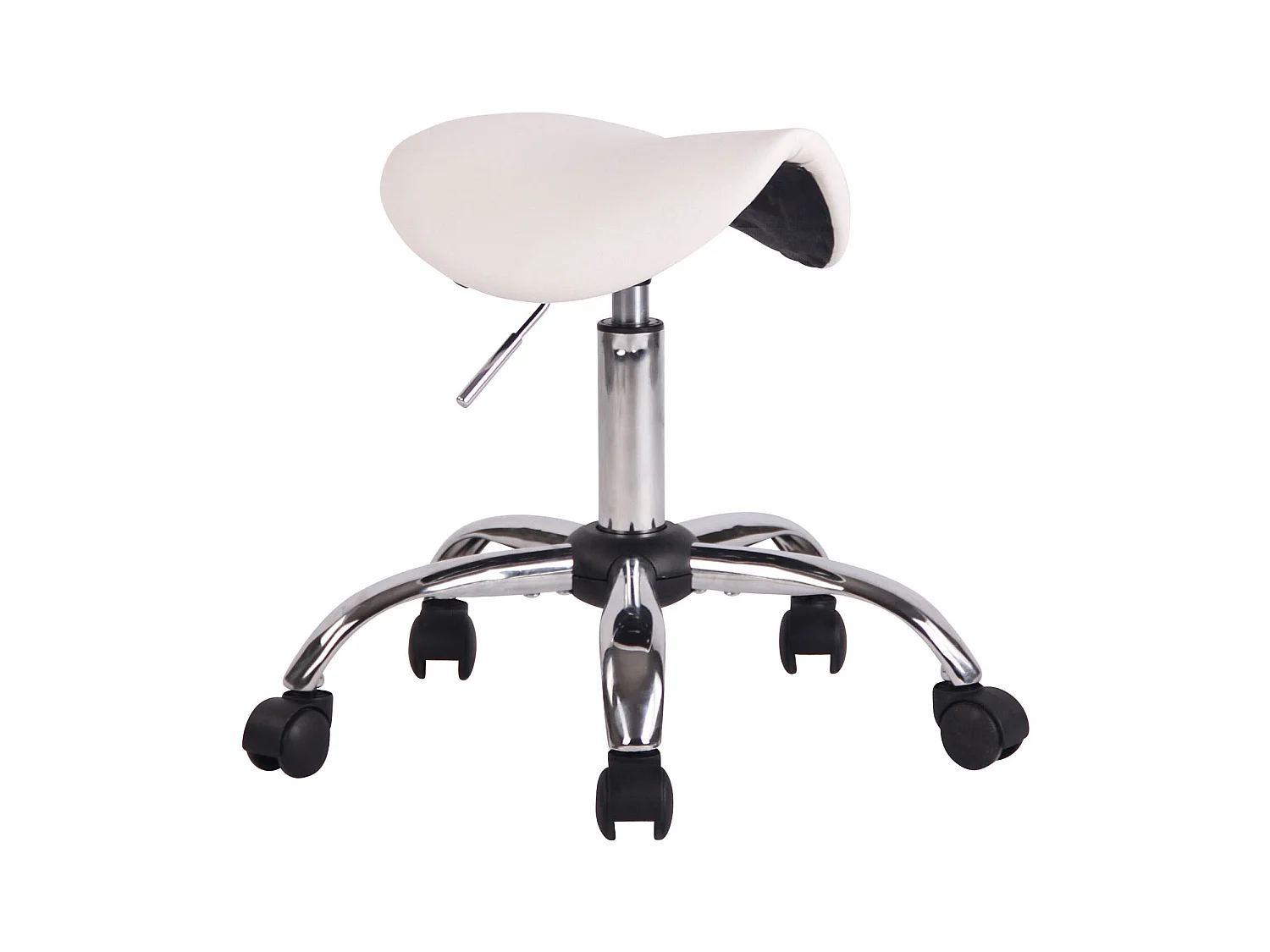 Tabouret - Similicuir & Métal chromé - Blanc - Augsburg