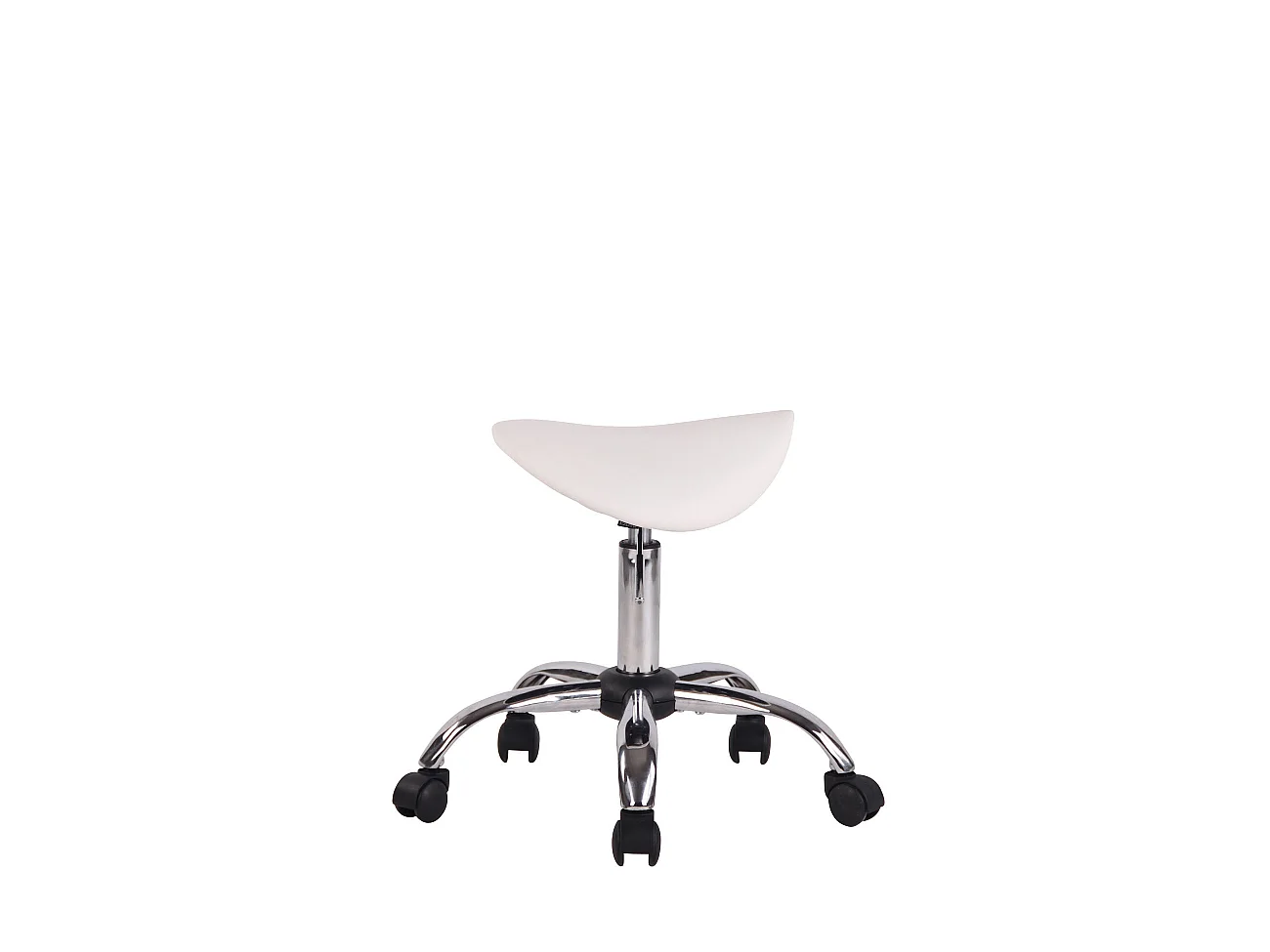 Kruk - Kunstleer & Metaal in chroomoptiek - wit - Augsburg