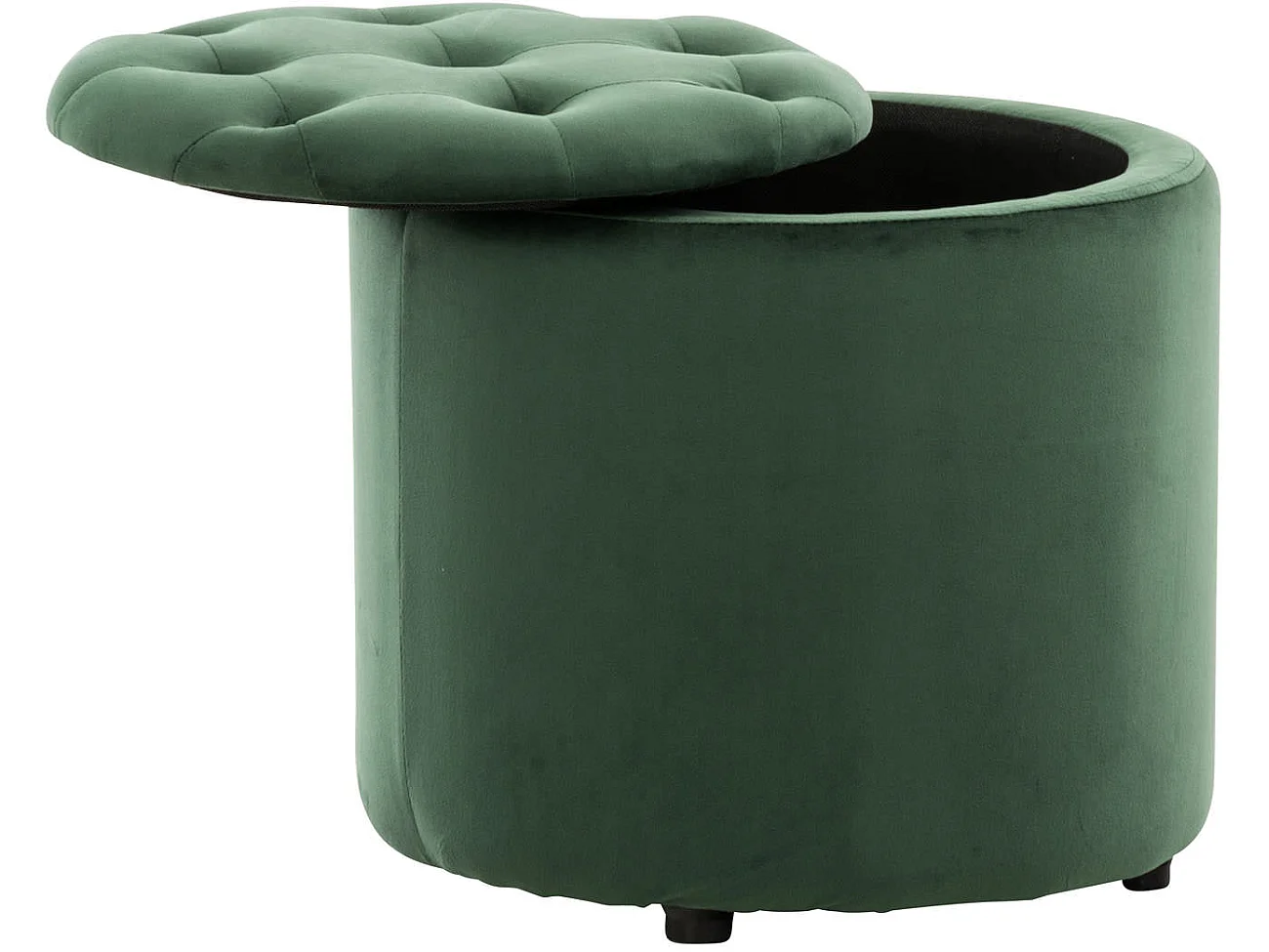Tabouret - Velours & Blanc - Vert - Pantin