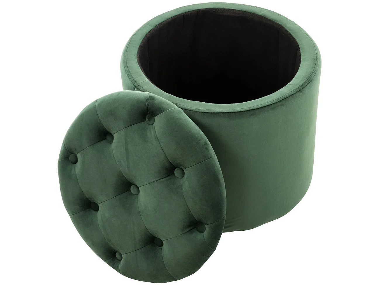 Tabouret - Velours & Blanc - Vert - Pantin