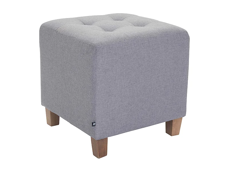 Tabouret - Tissu & Bois - Gris clair - Pharao