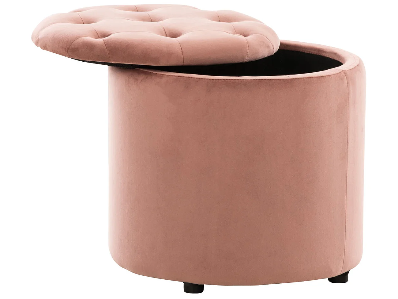 Sitzhocker - Samt & weiß - pink - Pantin