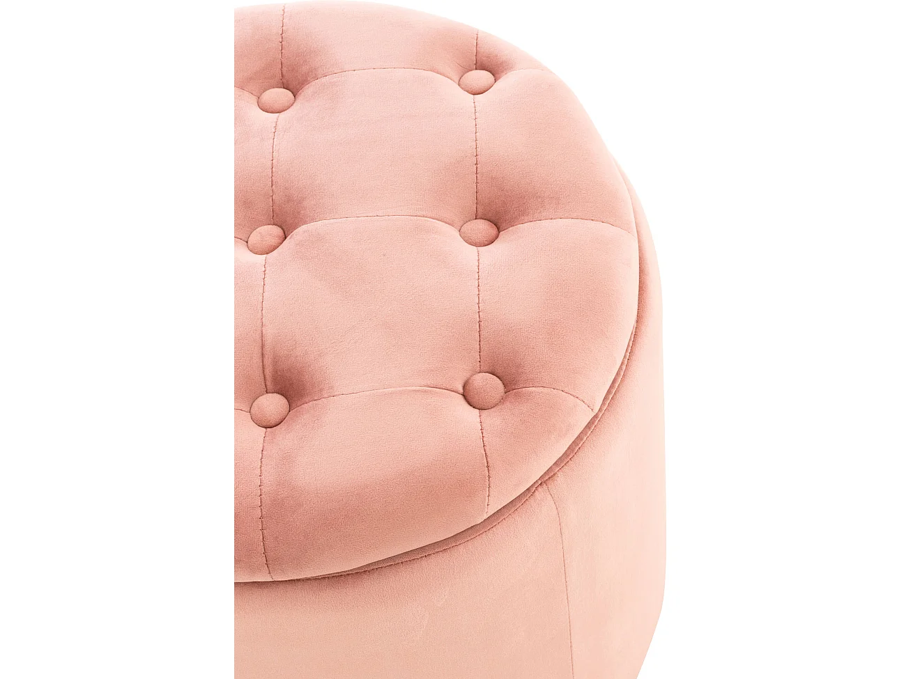 Sitzhocker - Samt & weiß - pink - Pantin