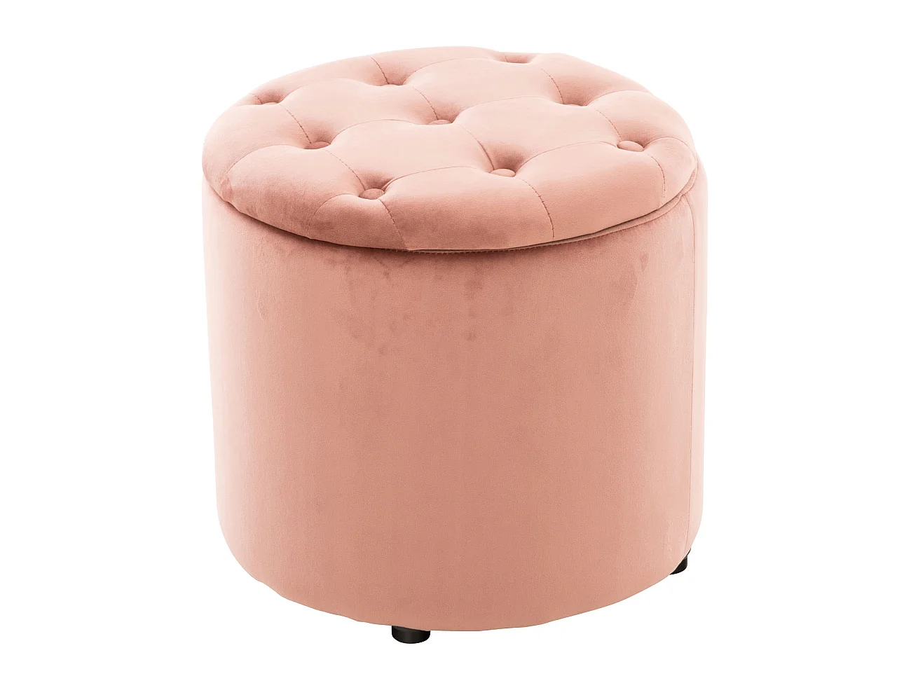 Tabouret - Velours & Blanc - Rose - Pantin