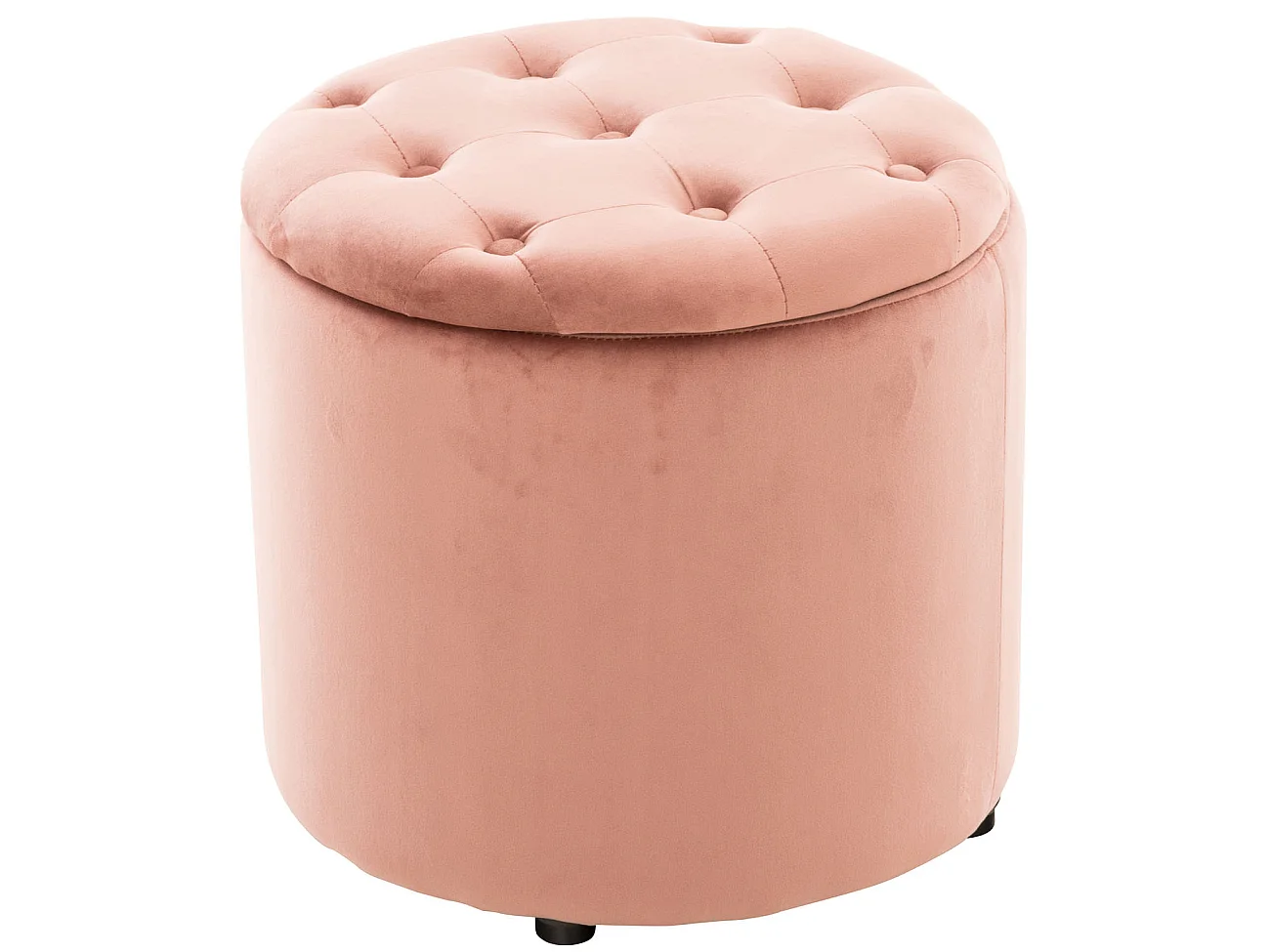 Tabouret - Velours & Blanc - Rose - Pantin