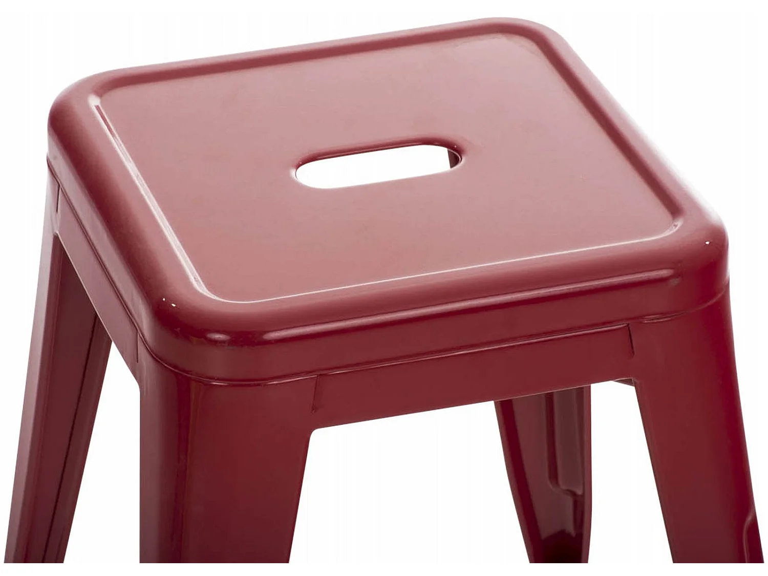 Lot de 4  Tabouret - Métal & Métal - Rouge - Armin