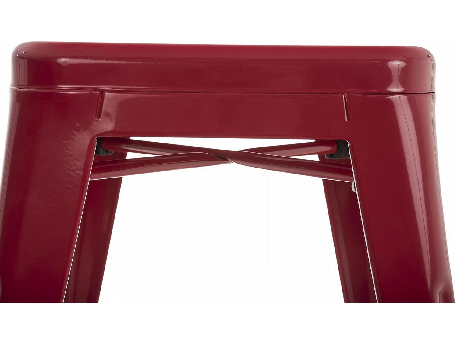 Lot de 4  Tabouret - Métal & Métal - Rouge - Armin