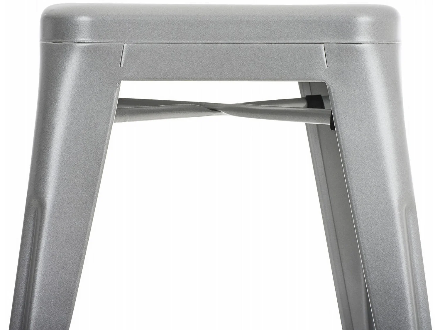 Lot de 4  Tabouret - Métal & Métal - Argent - Armin