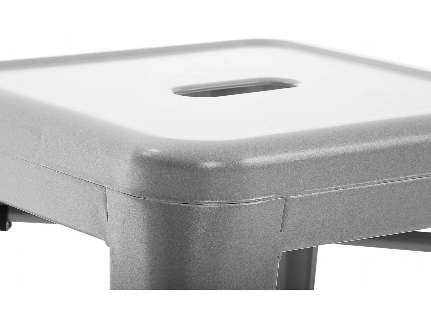 Lot de 4  Tabouret - Métal & Métal - Argent - Armin