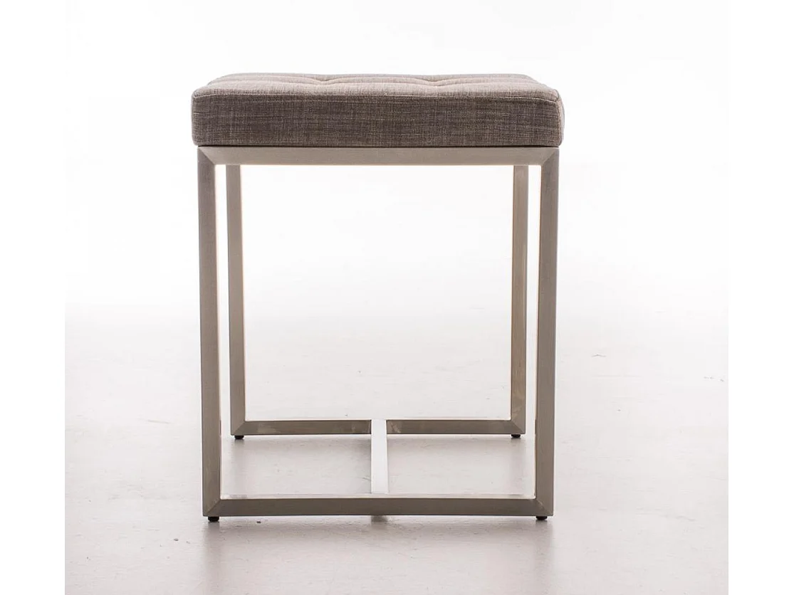 Tabouret - Tissu & Acier inoxydable - Gris - Barci