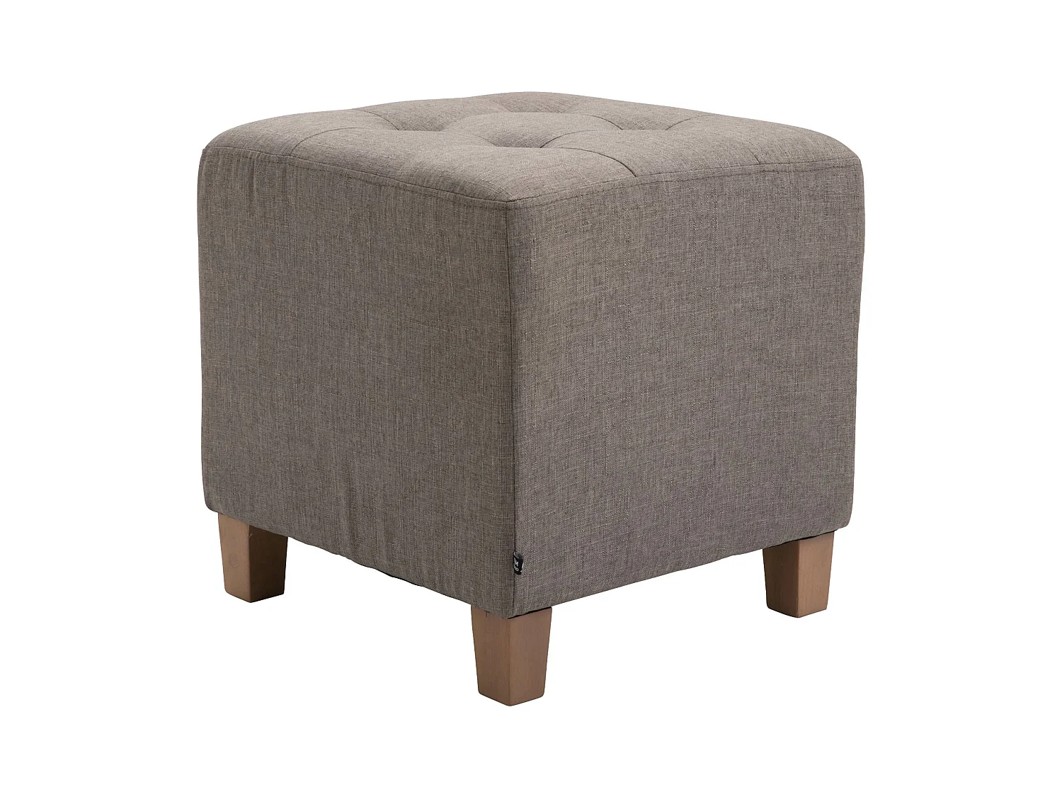 Tabouret - Tissu & Bois - Taupe - Pharao