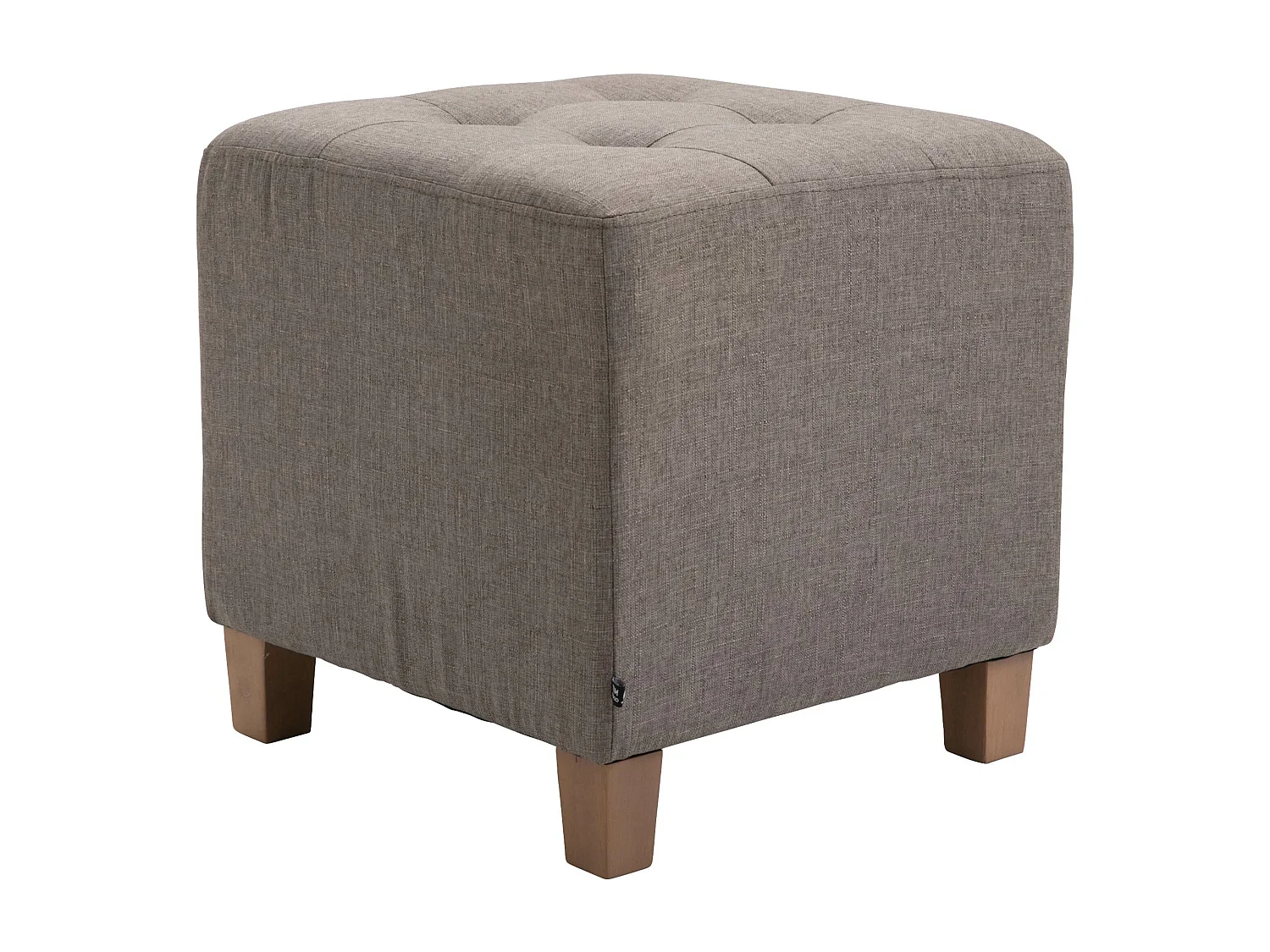 Tabouret - Tissu & Bois - Taupe - Pharao