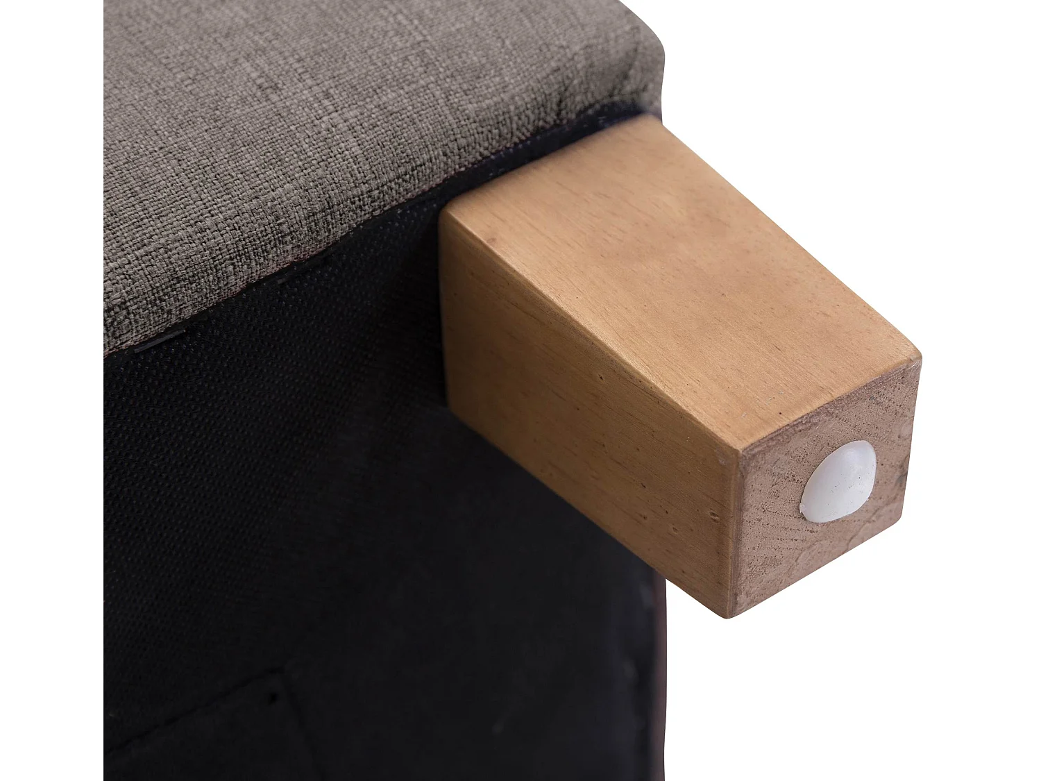 Tabouret - Tissu & Bois - Taupe - Pharao