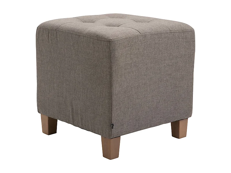 Tabouret - Tissu & Bois - Taupe - Pharao