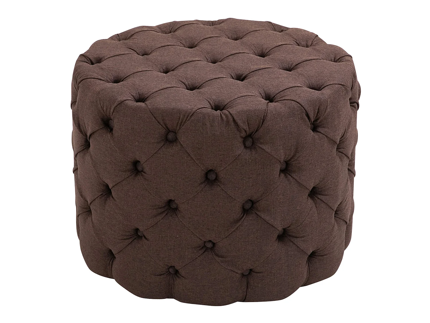 Tabouret - Tissu & Bois - Marron - Drancy