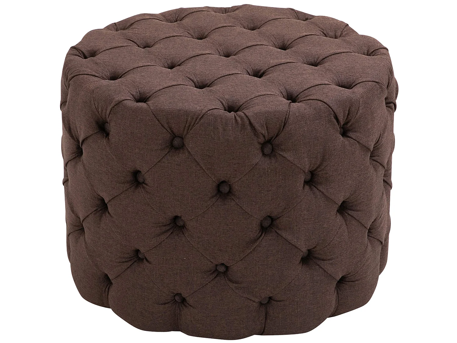 Tabouret - Tissu & Bois - Marron - Drancy