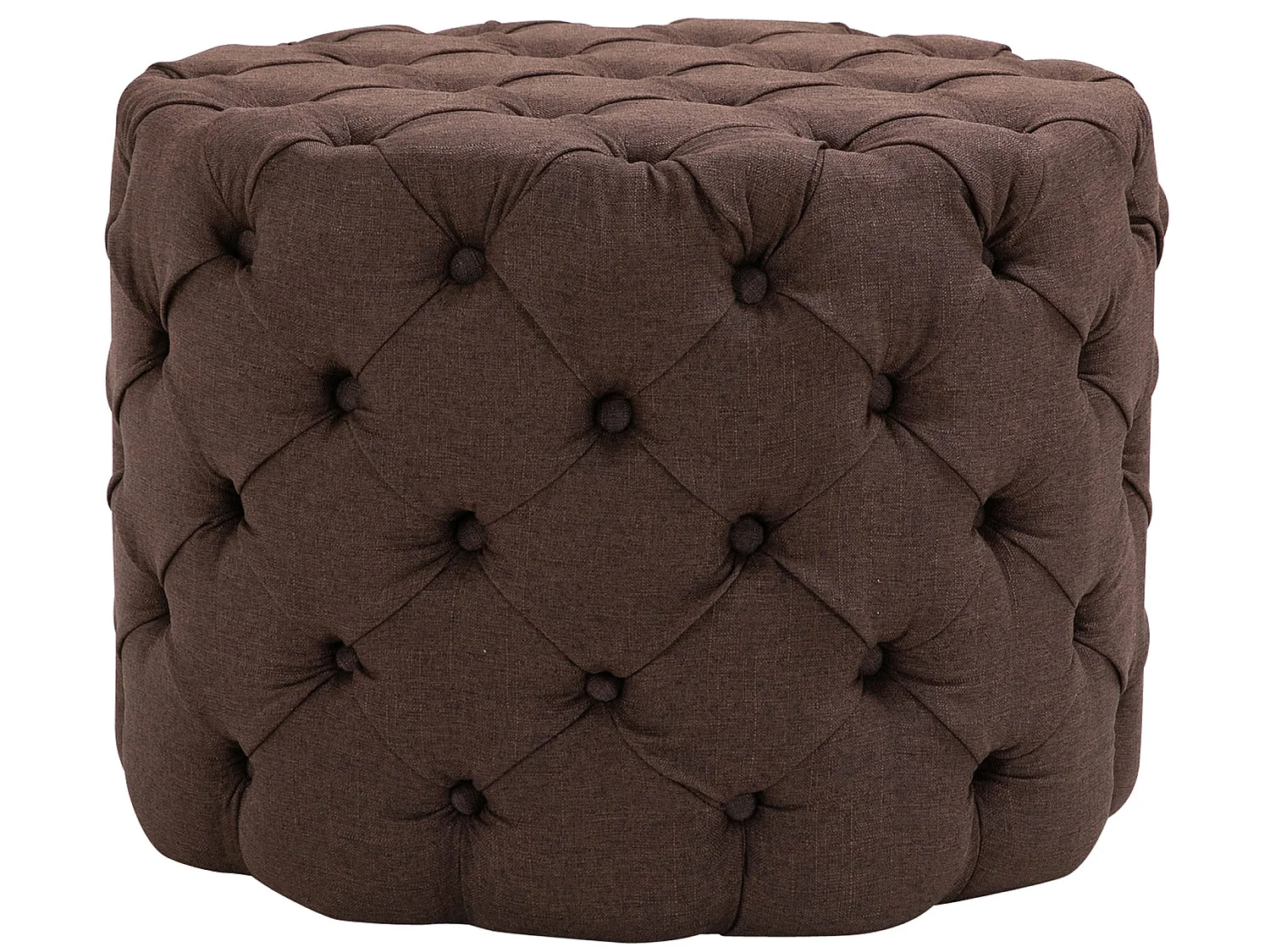 Tabouret - Tissu & Bois - Marron - Drancy