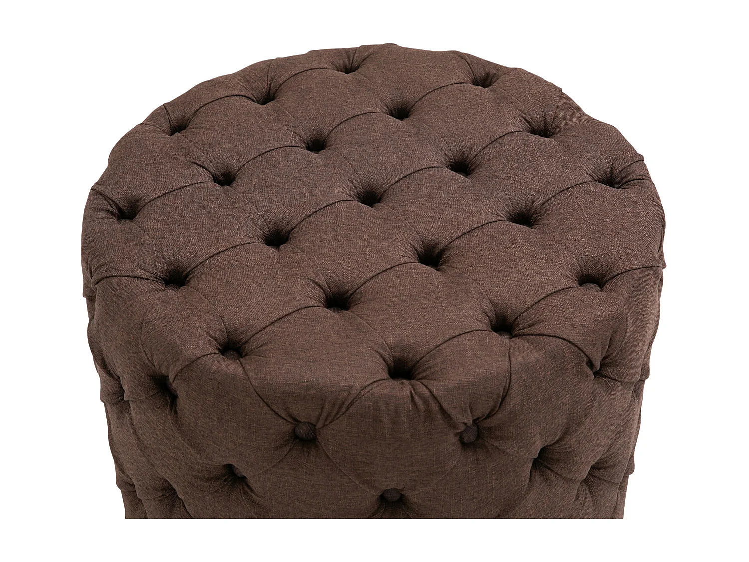 Tabouret - Tissu & Bois - Marron - Drancy