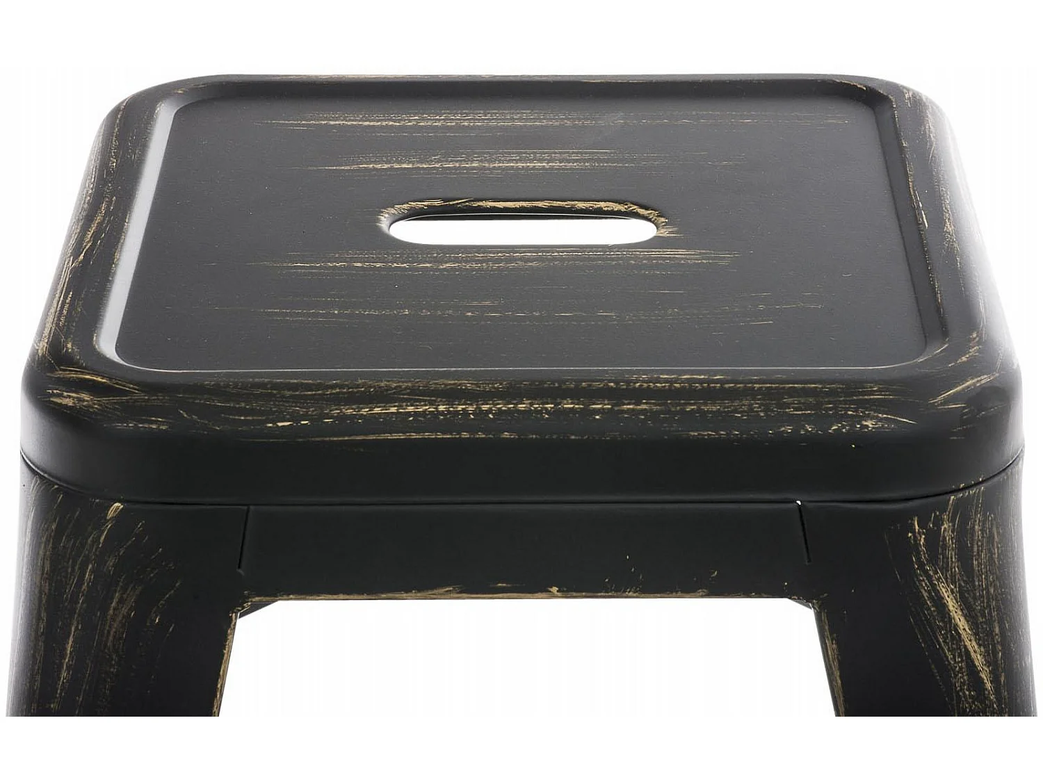 Lot de 4  Tabouret - Métal & Métal - Noir-Or - Armin