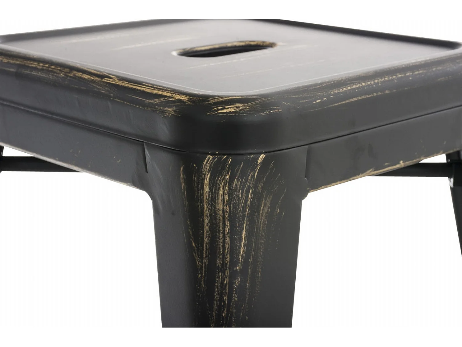 Lot de 4  Tabouret - Métal & Métal - Noir-Or - Armin